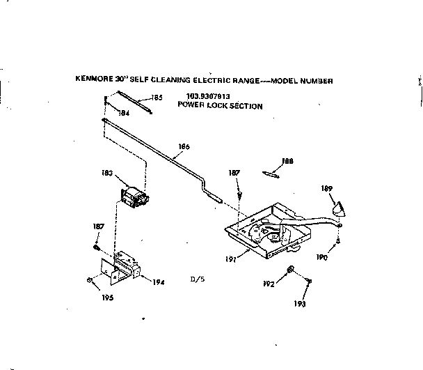 Kenmore 1039307913 power lock section diagram