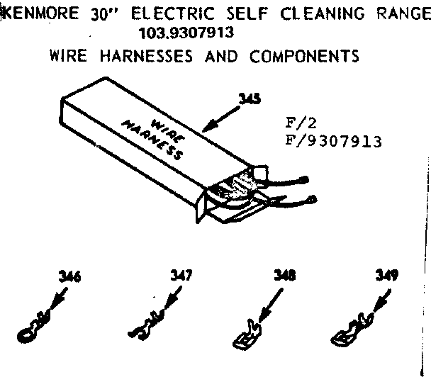 Kenmore 1039307913 wire harnesses and components diagram