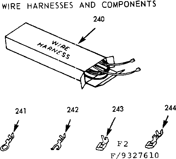 Kenmore 1039327660 wire harnesses and components diagram