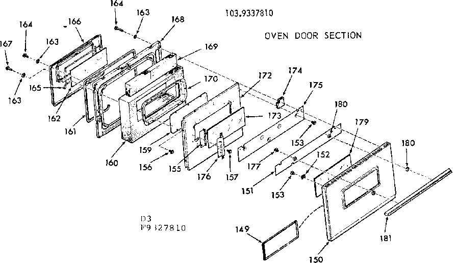 Kenmore 1039327810 door section diagram
