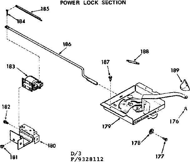 Kenmore 1039328112 power lock section diagram