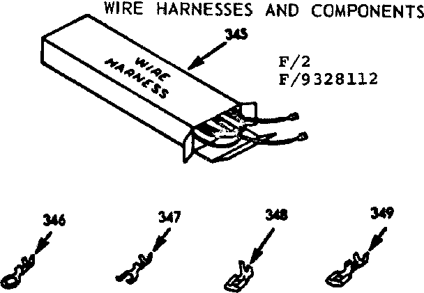 Kenmore 1039328112 wire harnesses and components diagram