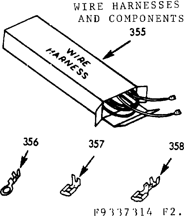 Kenmore 1039337314 wire harnesses and components diagram