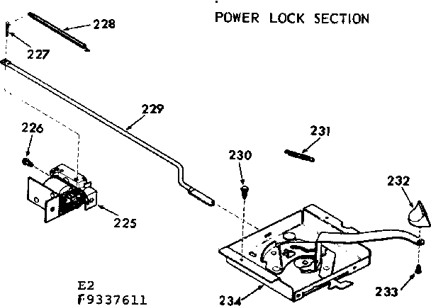 Kenmore 1039337611 power lock section diagram