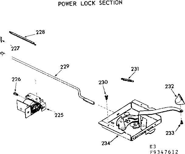 Kenmore 1039347612 power lock section diagram