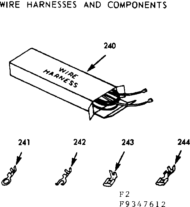 Kenmore 1039347612 wire harness & components diagram
