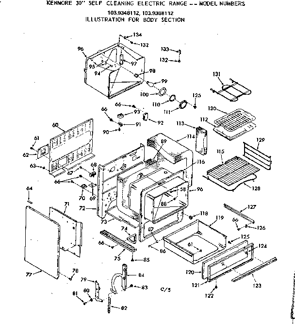 Kenmore 1039368112 body section diagram