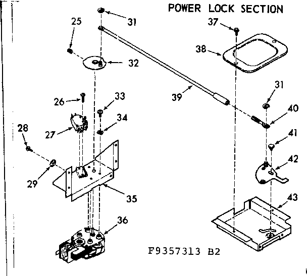 Kenmore 1039357363 power lock section diagram