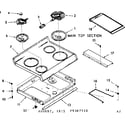 Kenmore 1039367510 main top section diagram