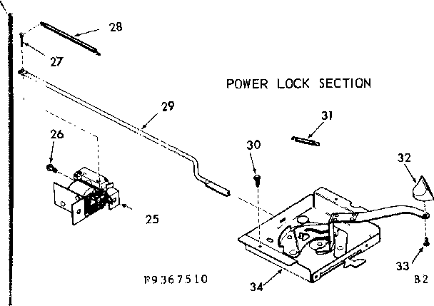 Kenmore 1039367560 power lock section diagram