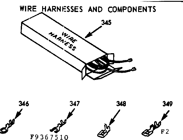 Kenmore 1039367560 wire harnesses and components diagram