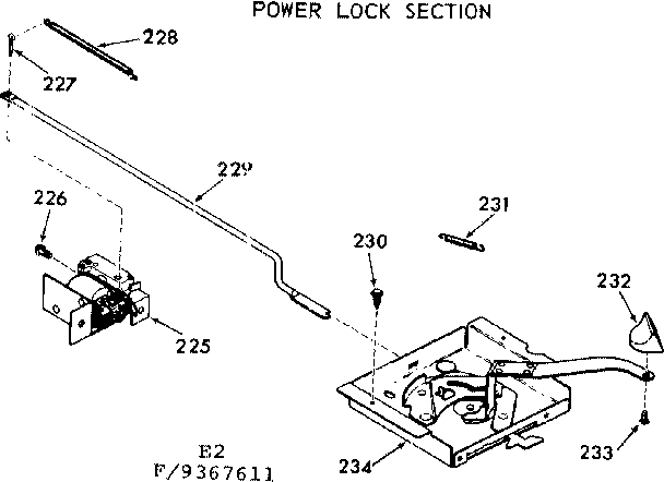 Kenmore 1039367611 power lock section diagram