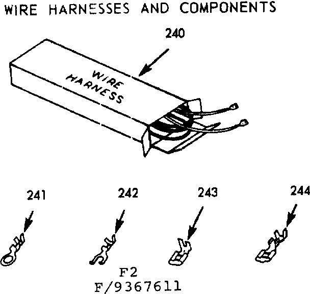 Kenmore 1039367611 wire harnesses & components diagram