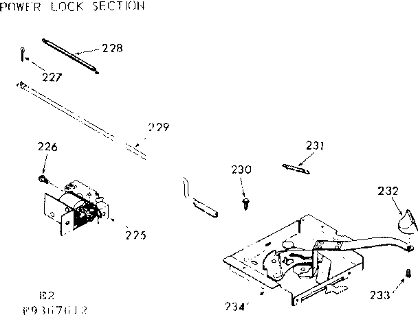 Kenmore 1039367612 power lock section diagram