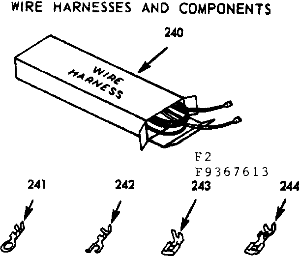 Kenmore 1039367613 wire harnesses and components diagram