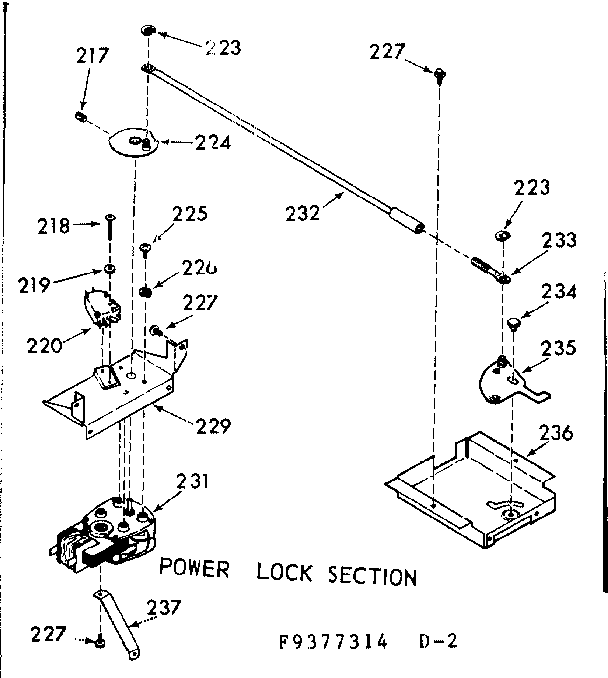 Kenmore 1039377344 power lock section diagram