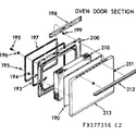 Kenmore 1039377346 oven door section diagram