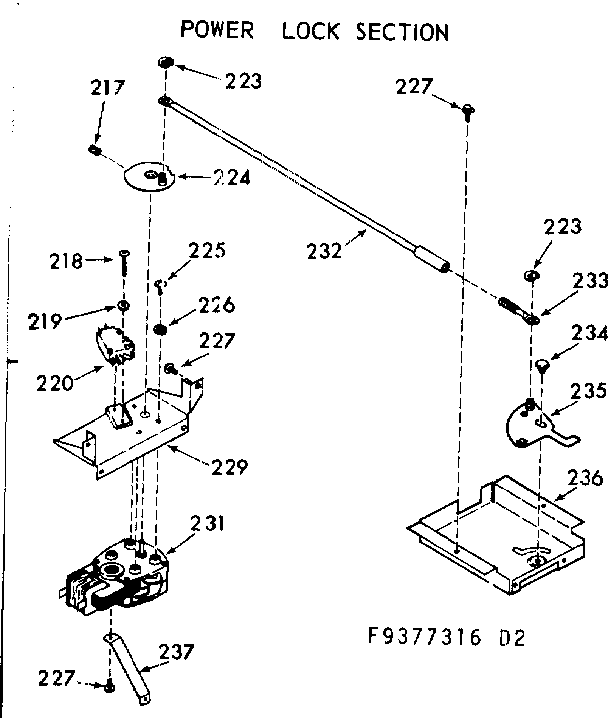 Kenmore 1039377326 power lock section diagram