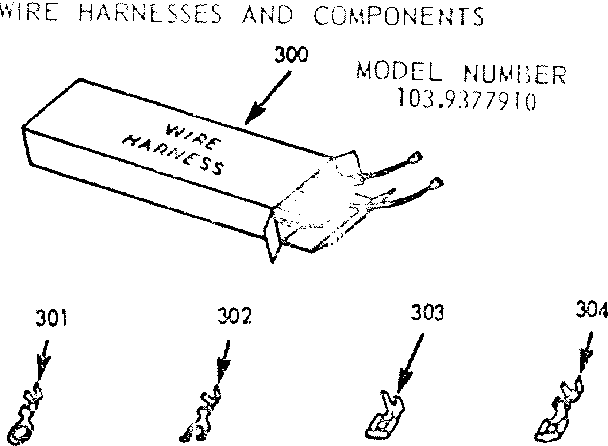Kenmore 1039377910 wire harnesses and components diagram