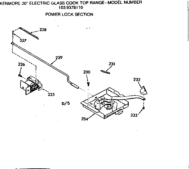 Kenmore 1039378110 power lock section diagram