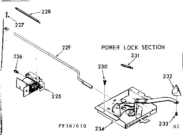 Kenmore 1039387610 power lock section diagram