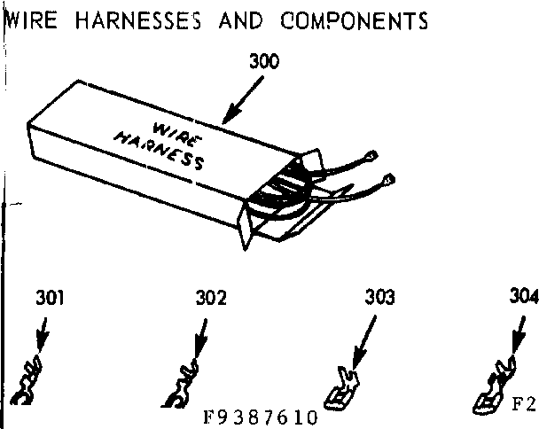Kenmore 1039387610 wire harness and components diagram