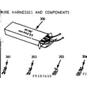 Kenmore 1039387610 wire harness and components diagram
