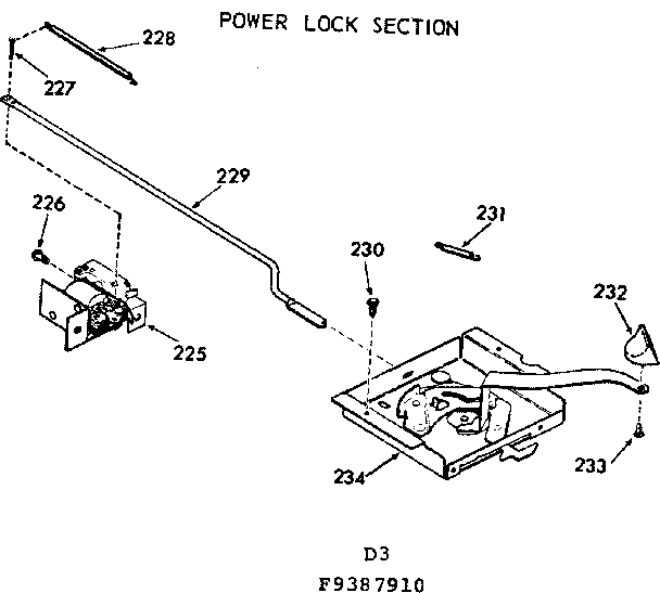 Kenmore 1039387910 power lock section diagram