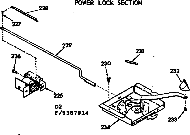 Kenmore 1039387914 power lock section diagram