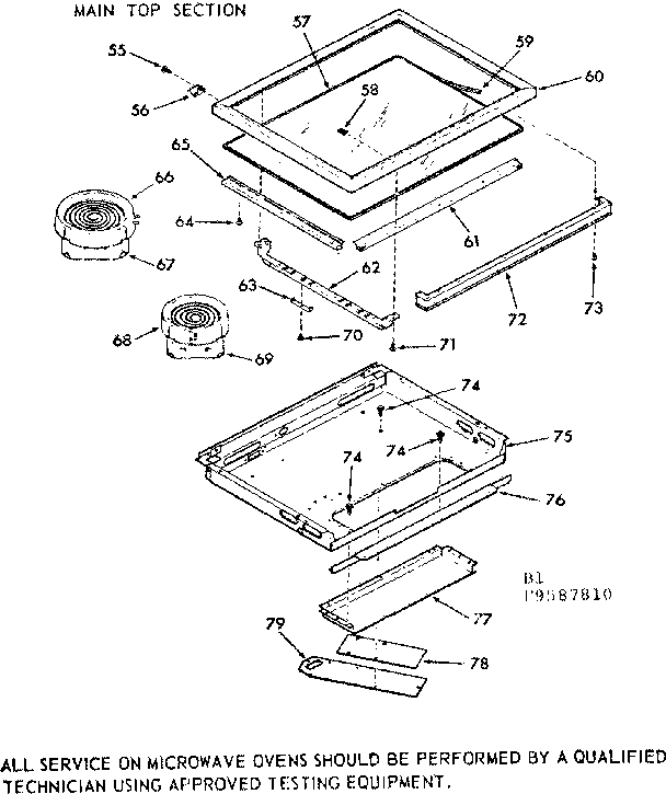 Kenmore 1039587810 main top section diagram