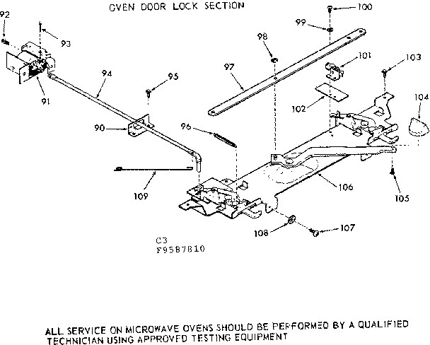 Kenmore 1039587810 oven door lock section diagram