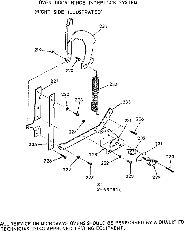 Kenmore 1039587810 oven door hinge interlock system diagram