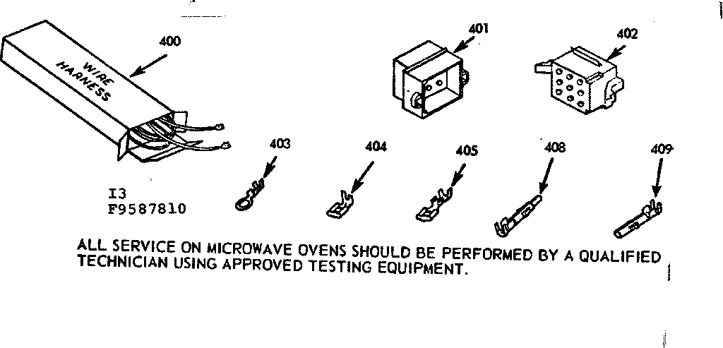 Kenmore 1039587810 wire harness and components diagram