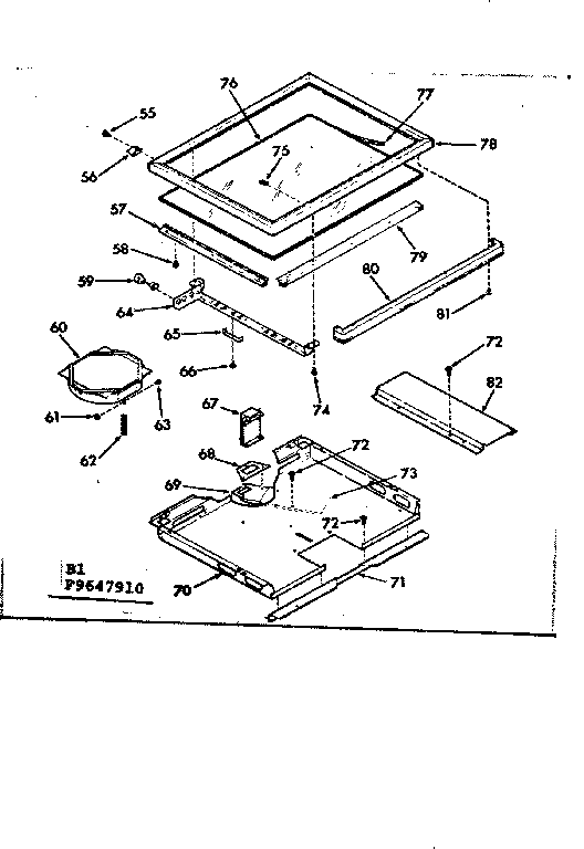 Kenmore 1039647910 main top section diagram