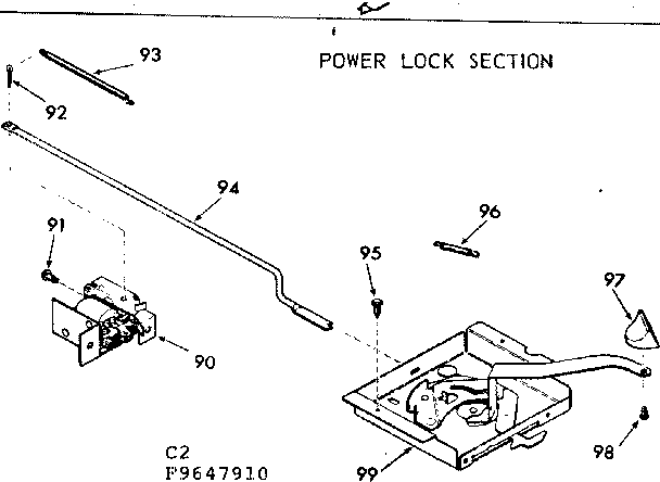 Kenmore 1039647910 power lock section diagram