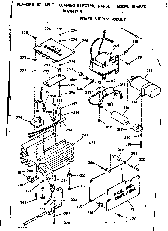 Kenmore 1039647910 power module diagram