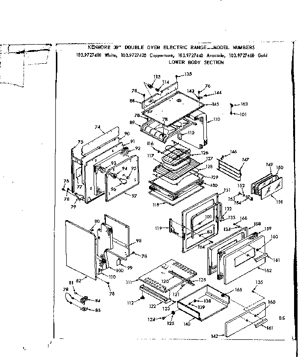 Kenmore 1039727420 lower body section diagram