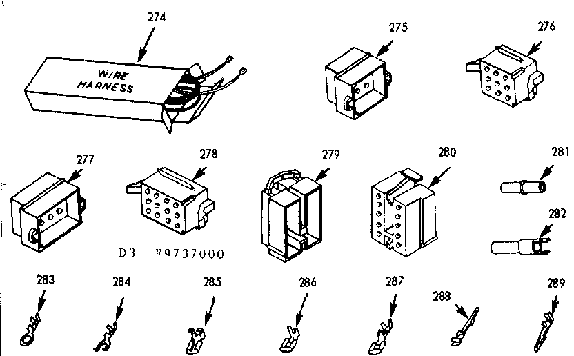 Kenmore 1039737040 wire harnesses & components diagram