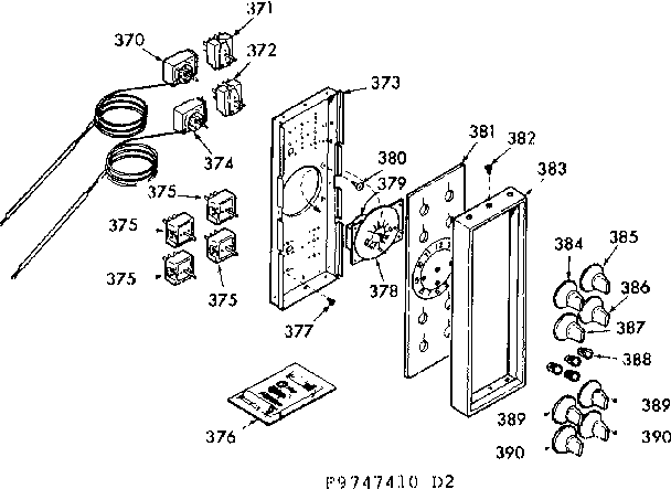 Kenmore 1039747460 control panel section diagram
