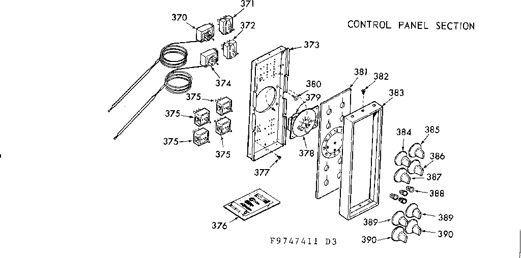 Kenmore 1039747411 control panel section diagram