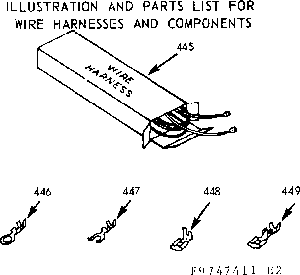 Kenmore 1039747411 wire harnesses and components diagram