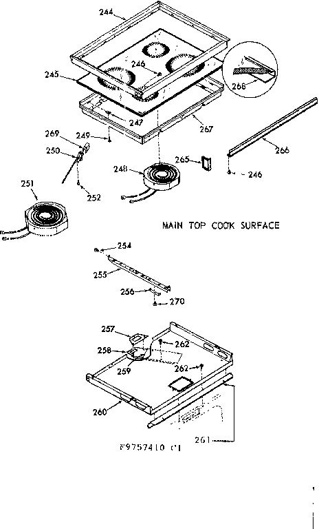 Kenmore 1039757460 main top cook surface diagram