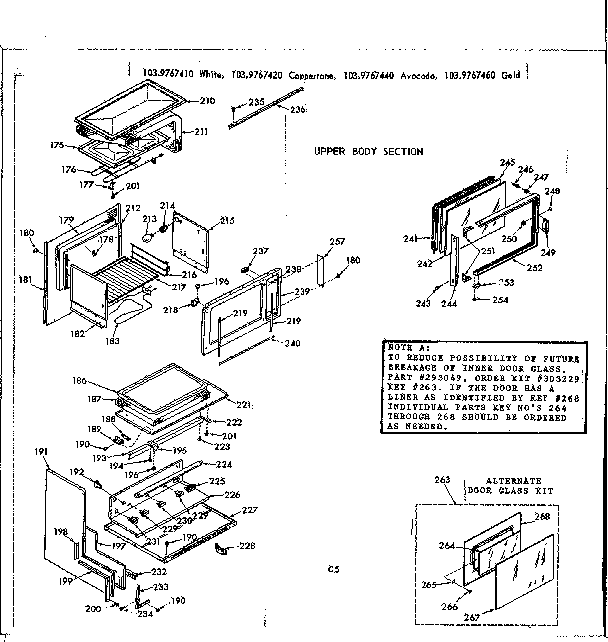 Kenmore 1039767420 upper body section diagram