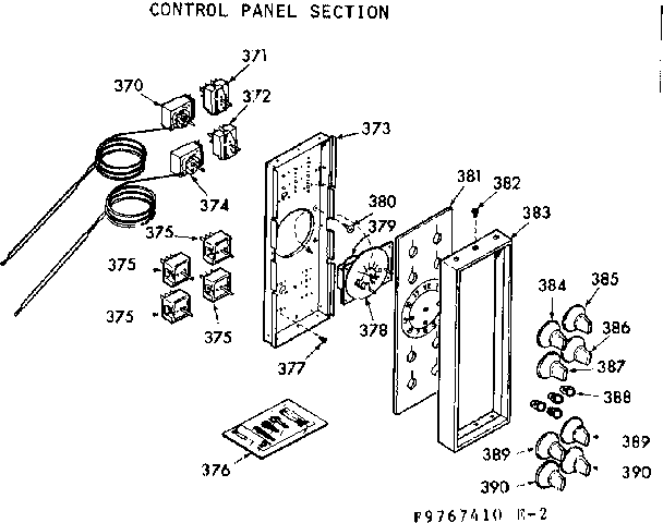 Kenmore 1039767420 control panel section diagram
