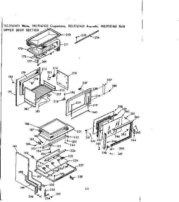 Kenmore 1039767463 upper body section diagram