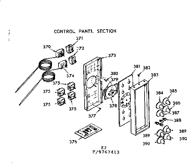 Kenmore 1039767463 control panel section diagram