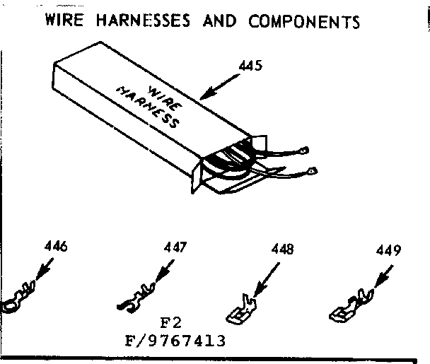 Kenmore 1039767463 wire harness and components diagram