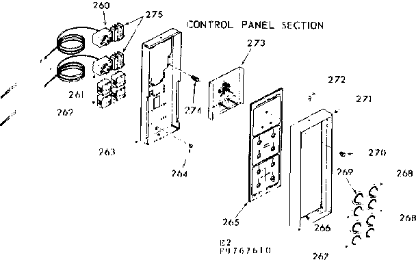 Kenmore 1039767660 control panel section diagram