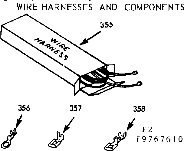 Kenmore 1039767660 wire harnesses and components diagram