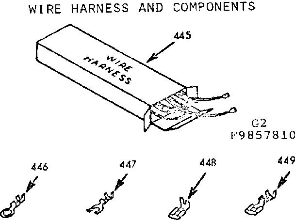Kenmore 1039857810 wire harness & components diagram